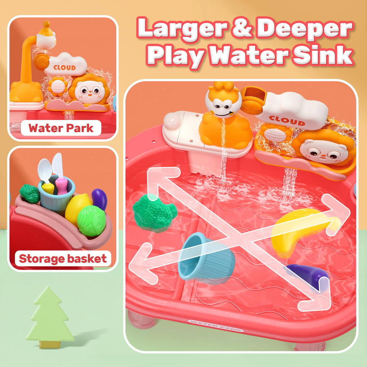 HOLYFUN pots, pans, and utensils create complete kitchen pretend play.