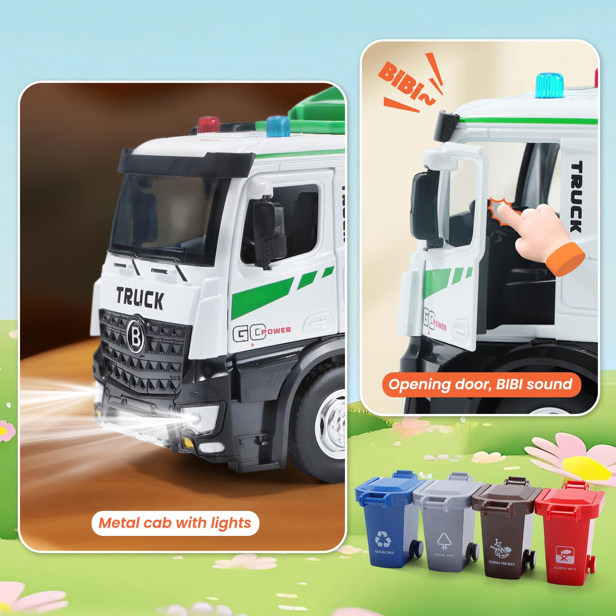 HOLYFUN color-coded recycling bins aid sorting skills and recognition
