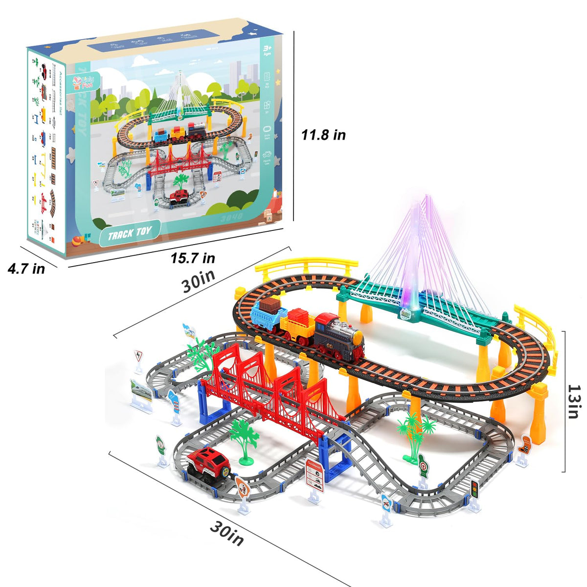 HOLYFUN train set makes a great gift for kids aged 3 to 8.