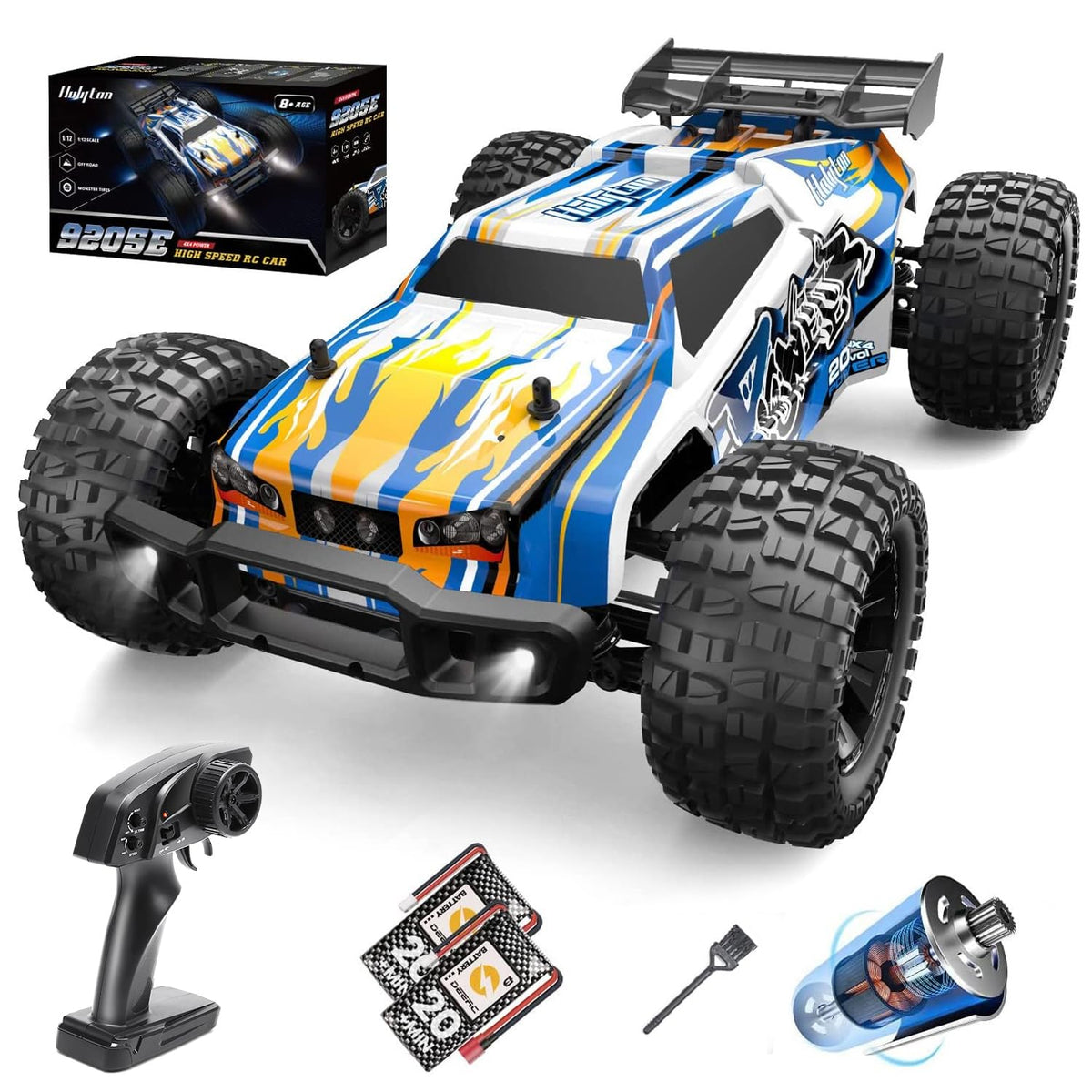 Holyton 1:10 RC car front with LED shell for night visibility