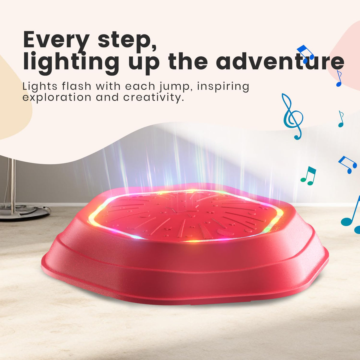 Holyton red stepping stones with lights energizing indoor activity and coordination
