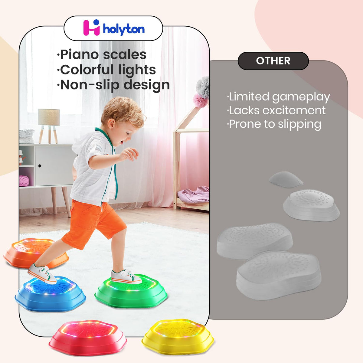 Holyton rechargeable stepping stones keeping playtime ready