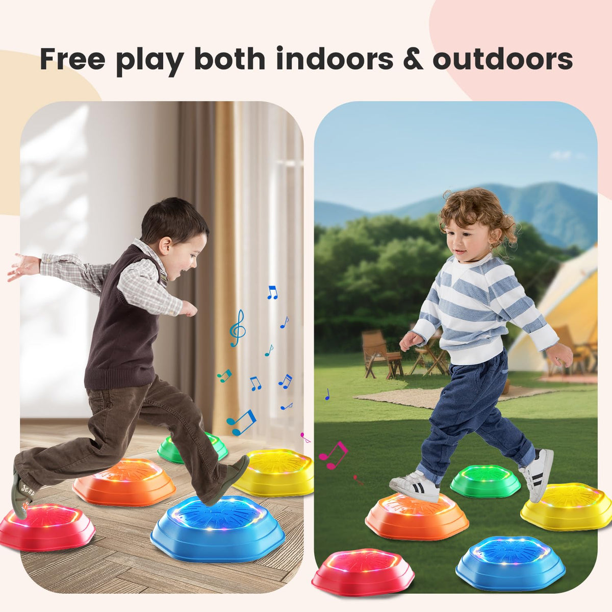 Holyton color-changing steps illuminating paths for balance challenges