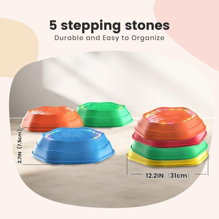 Holyton red stepping stones suitable for ages 3-8 during active play
