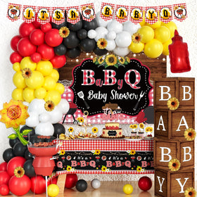 Hombae Its A Baby Q backdrop creates a photo-worthy party focal point