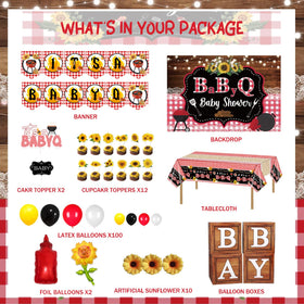Hombae Its A Baby Q red 12-inch balloon adds vibrant decor
