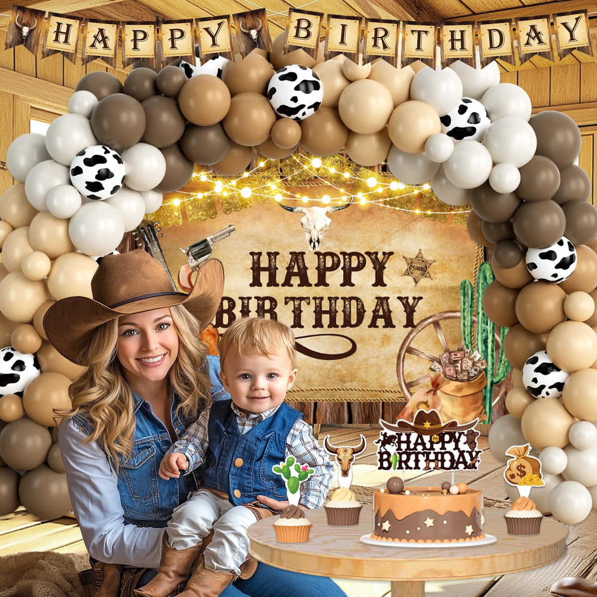 Hombae cowboy poster decor supports visual storytelling and party ambience