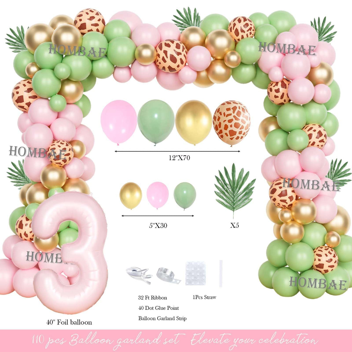 Hombae 100 latex balloons bring festive color to the party.