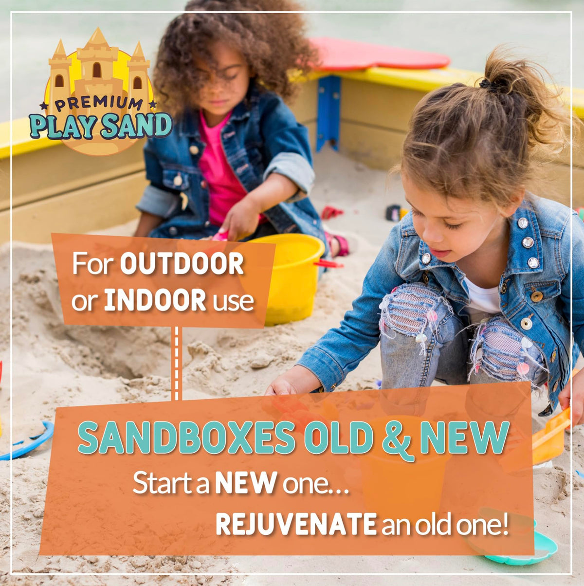 Non-toxic play sand ideal for kids and pets.