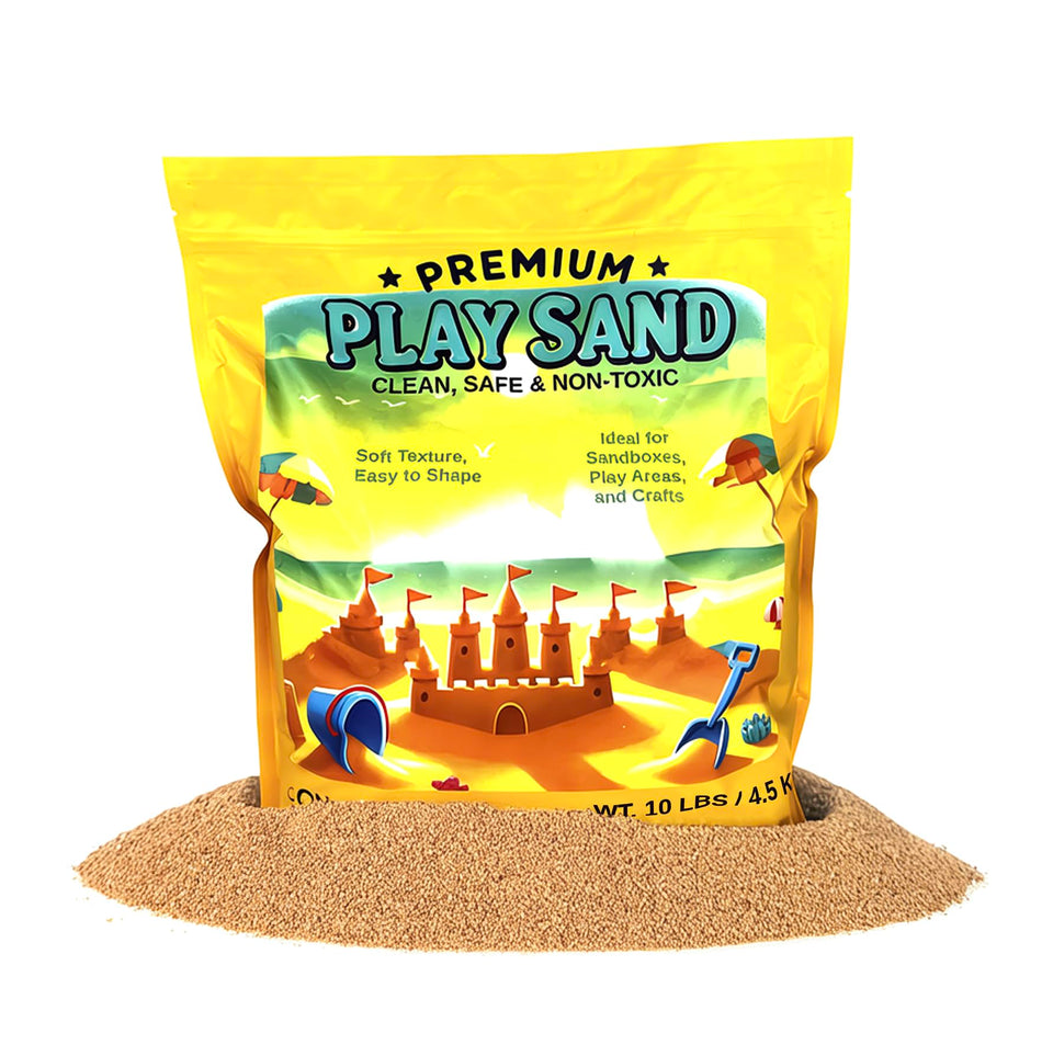 Home and Country USA play sand 10lb bag ready for indoor and outdoor fun.