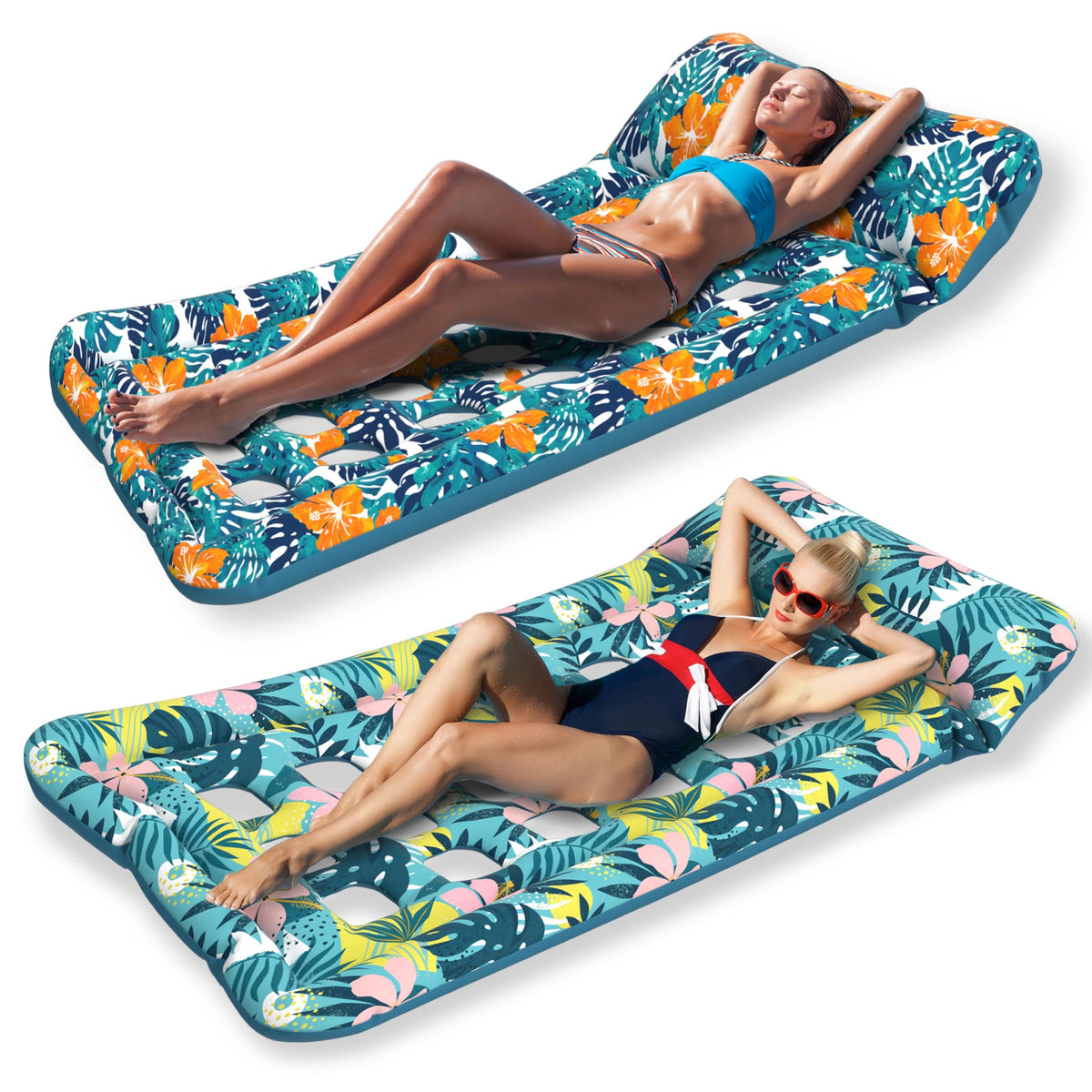 HomeKaren oversized pool float lounge front view for sunbathing and comfort