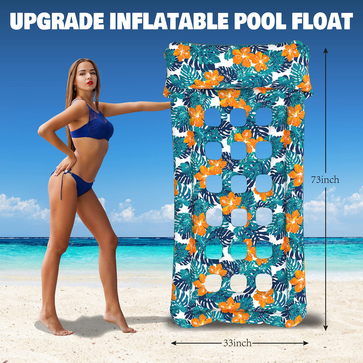 HomeKaren oversized pool float lounge in-water enjoyment and balance