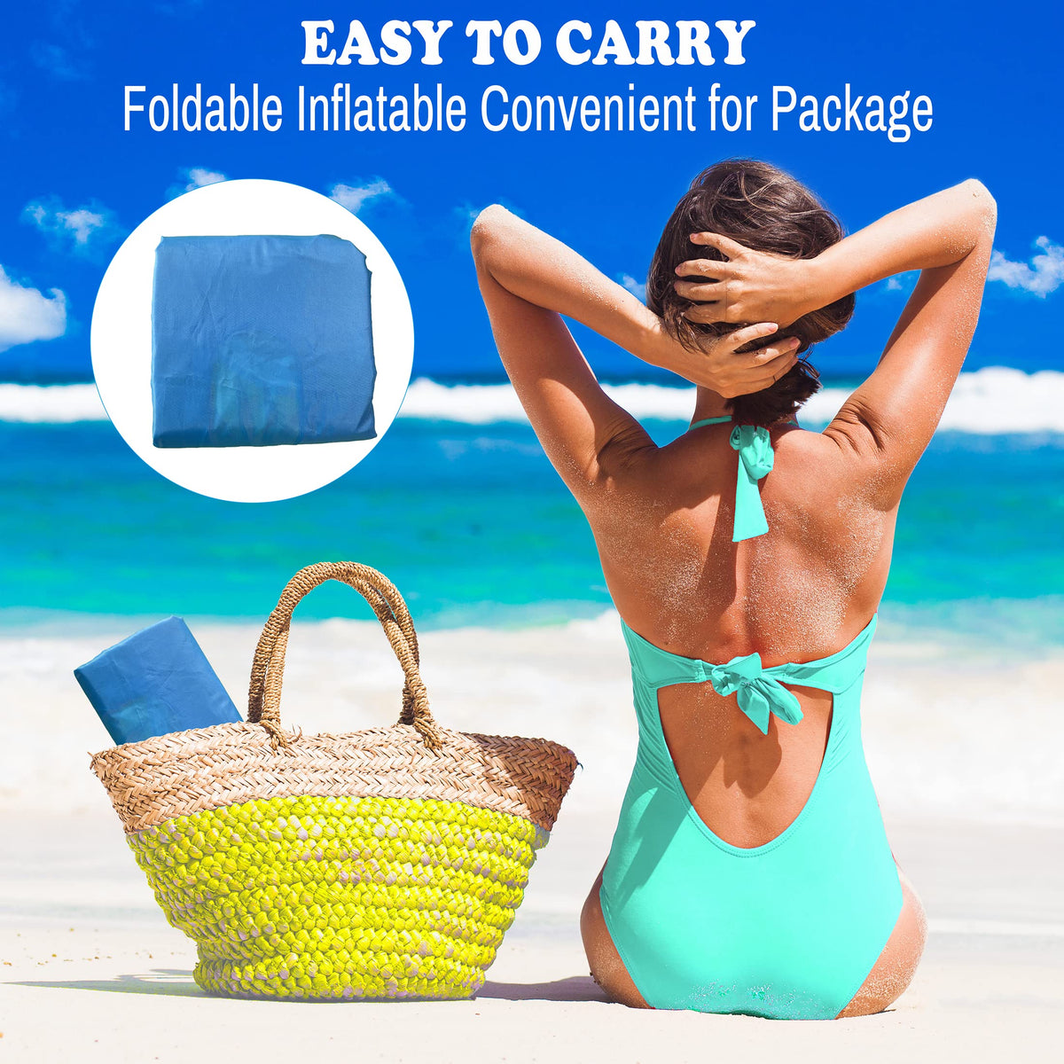 HomeKaren oversized pool float lounge pack-ready inflate and store