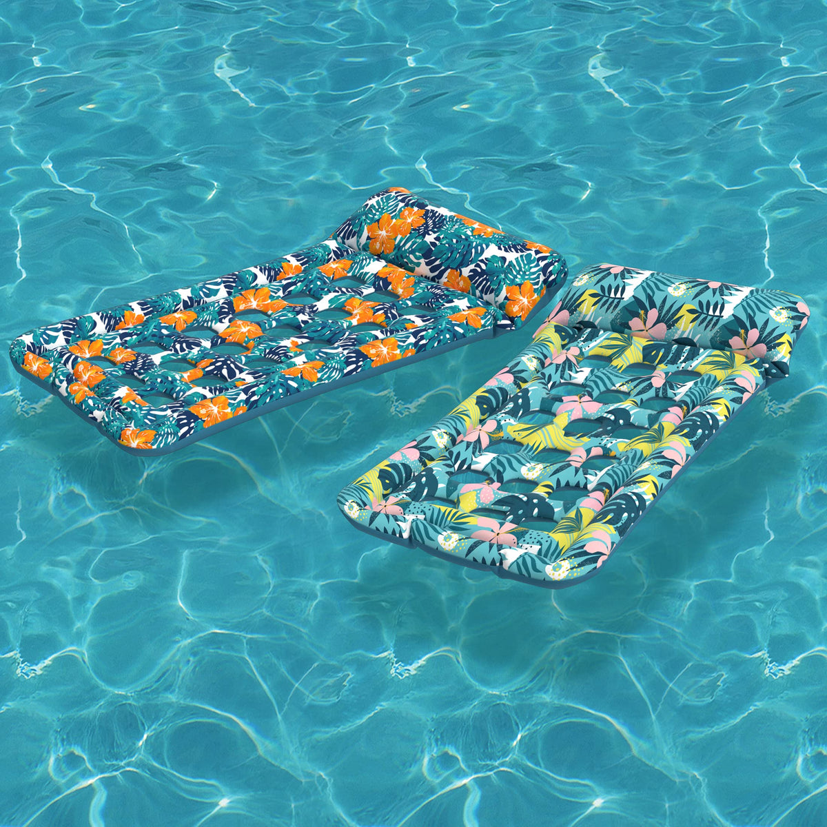 HomeKaren oversized pool float lounge water-view demonstrates cooling flow holes