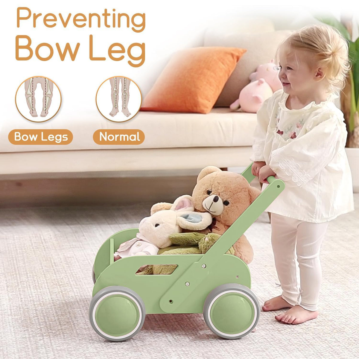 HOMEKOL push walker with adjustable handle supports growing toddlers