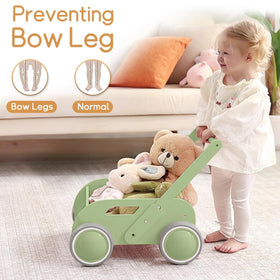 HOMEKOL push walker with adjustable handle supports growing toddlers