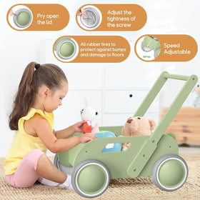 HOMEKOL walker front basket storage emphasizes toy exploration during playtime