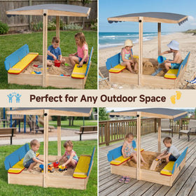 HomeLong 48x48 inch sandbox offers plenty of space for multiple children