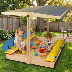 HomeLong foldable benches provide seating while kids dig and imagine