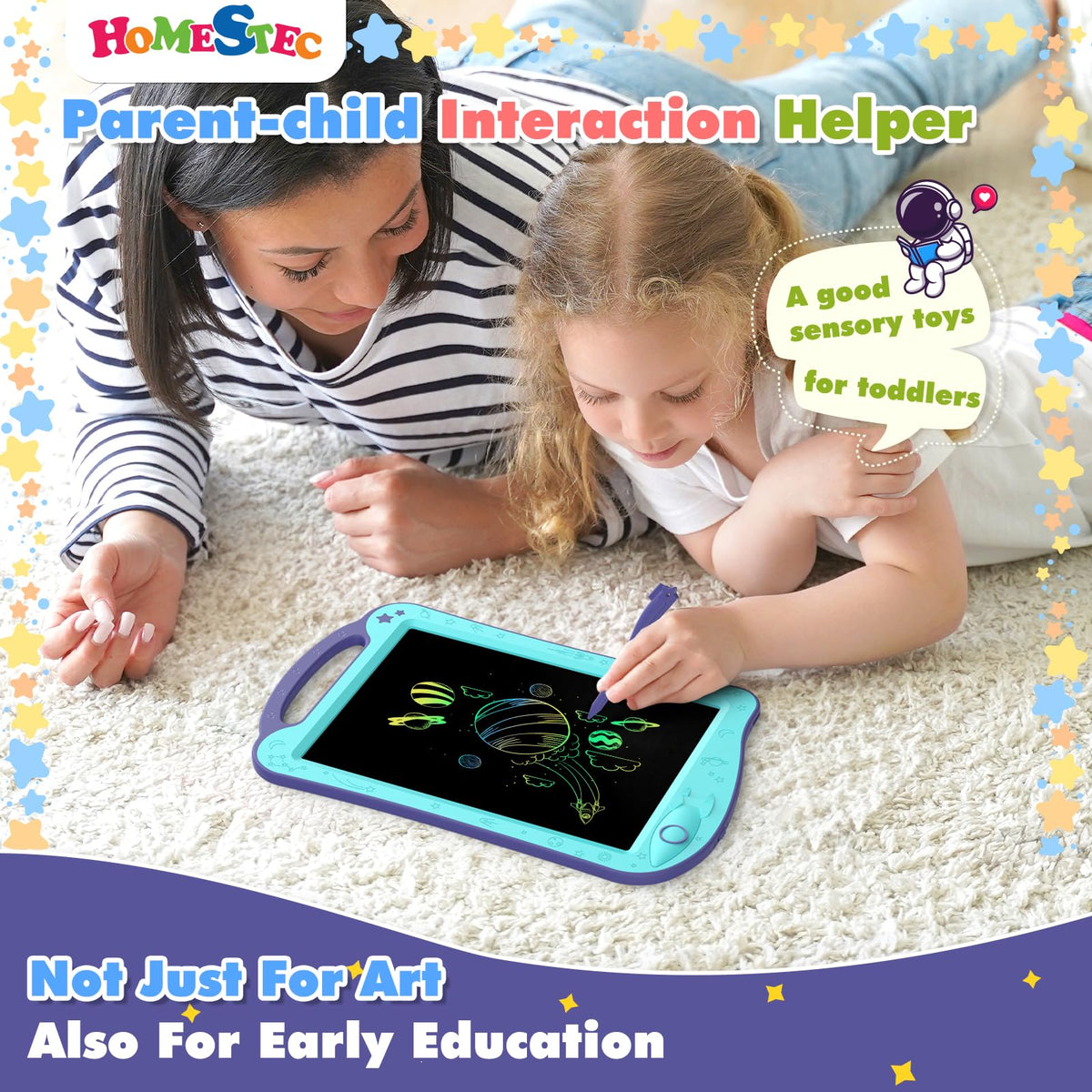 HOMESTEC Astrodraw durable plastic construction withstands active play.