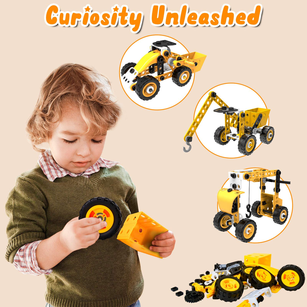 HOMETTER STEM 10in1 forklift scene supports creative play and organization