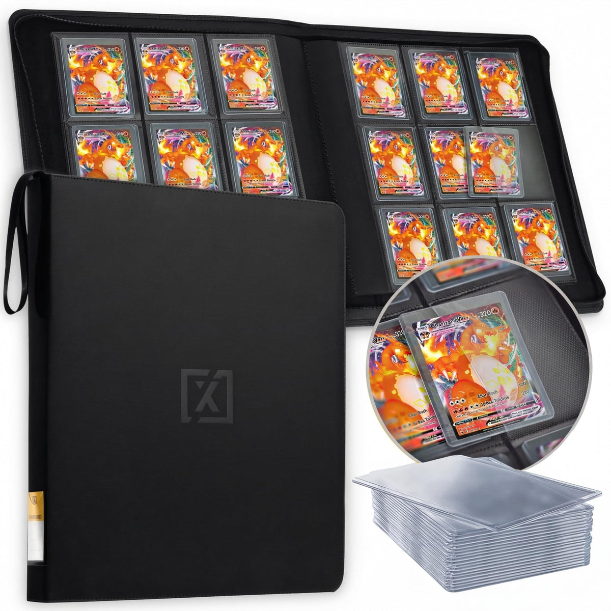 HOMEXPRO X PRO Top Load Card Binder showcases 252-card capacity for organized collections.