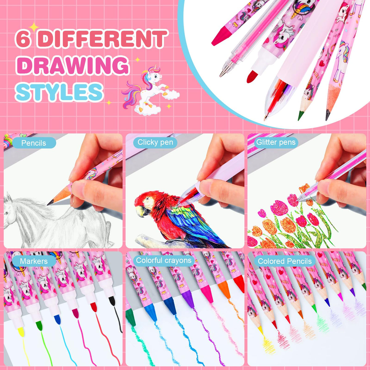 Homicozy glitter gel pen adds sparkle to every drawing.