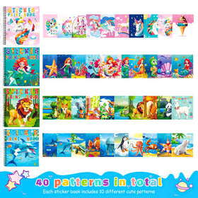 homicozy mermaid sticker paint book page—bright undersea scene inspires storytelling and fine motor skills.