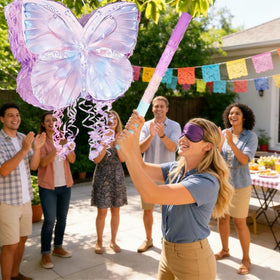 Homie Finds 16.1-inch butterfly pinata size ideal for birthdays and fairy themes.