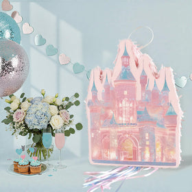 Homie Finds Princess Castle Pinata Set pink castle for fairy tale party