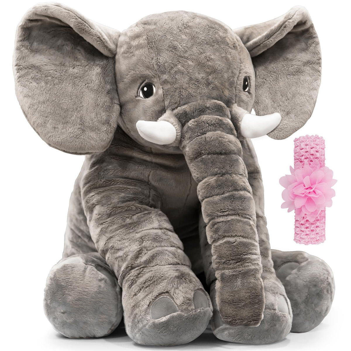 Homily 24-inch elephant plush toy offers soft, huggable cuddle moments.