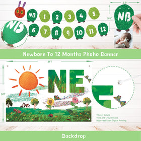 Homond highchair banner frames feeding moments with a charming caterpillar vibe.