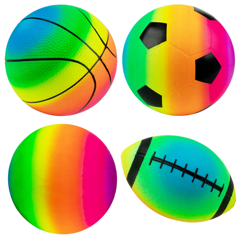 Homotte rainbow sports balls 4-pack ready for outdoor play
