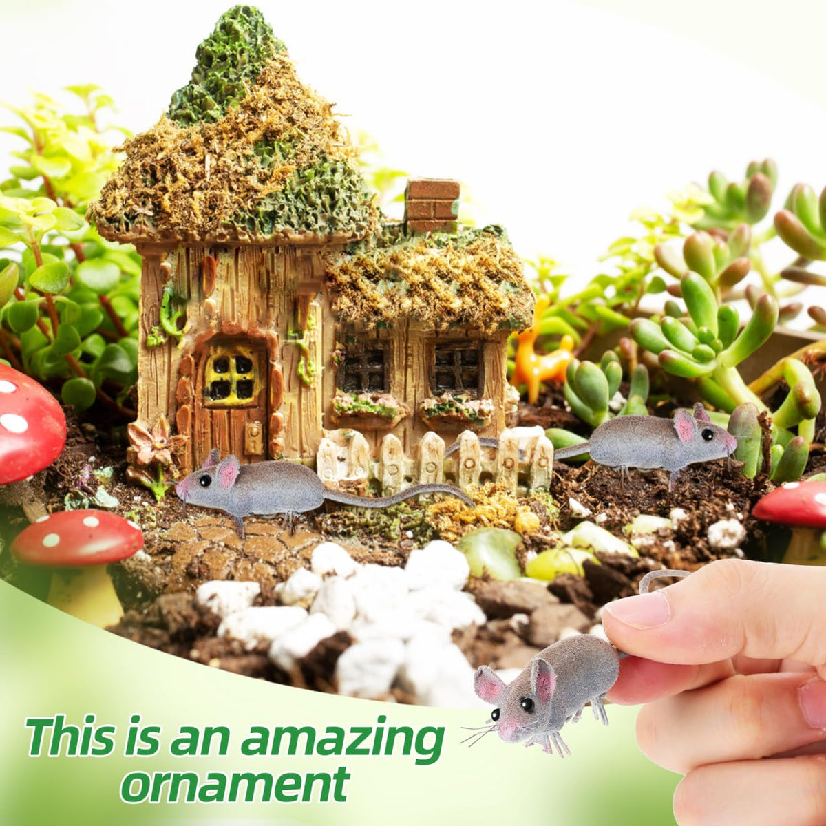 Homoyoyo fake mice 5-pack for versatile indoor and outdoor decorating ideas.
