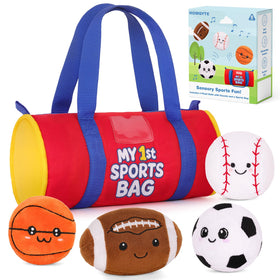 HOMQYTE My 1st sports bag plush toy set for toddlers