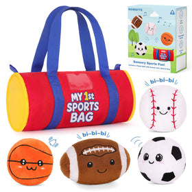 HOMQYTE soccer ball plush with smiley face for sensory play