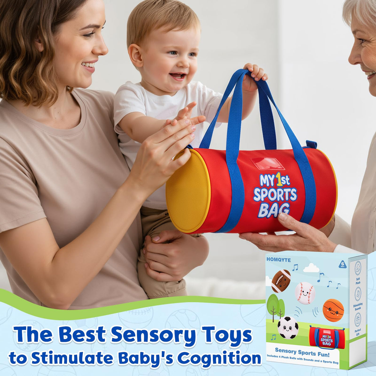 HOMQYTE plush toy playset ready for travel and early sports awareness