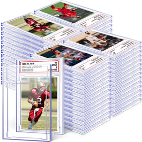 Homthy 100 pcs card case collection with clear graded slabs for easy viewing