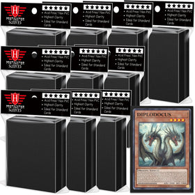 Homthy 1000-pcs black card sleeves pack front view for organized protection.