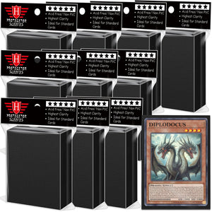 Homthy 1000-pcs black card sleeves pack front view for organized protection.