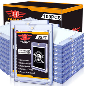 Homthy 100ct magnetic card holders front view with crystal-clear protection