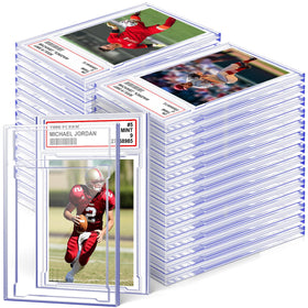 Homthy 50-pcs card case set shown in a row for organized display and protection.