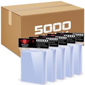 Homthy 5000-counts card sleeves pack protects and displays standard trading cards.