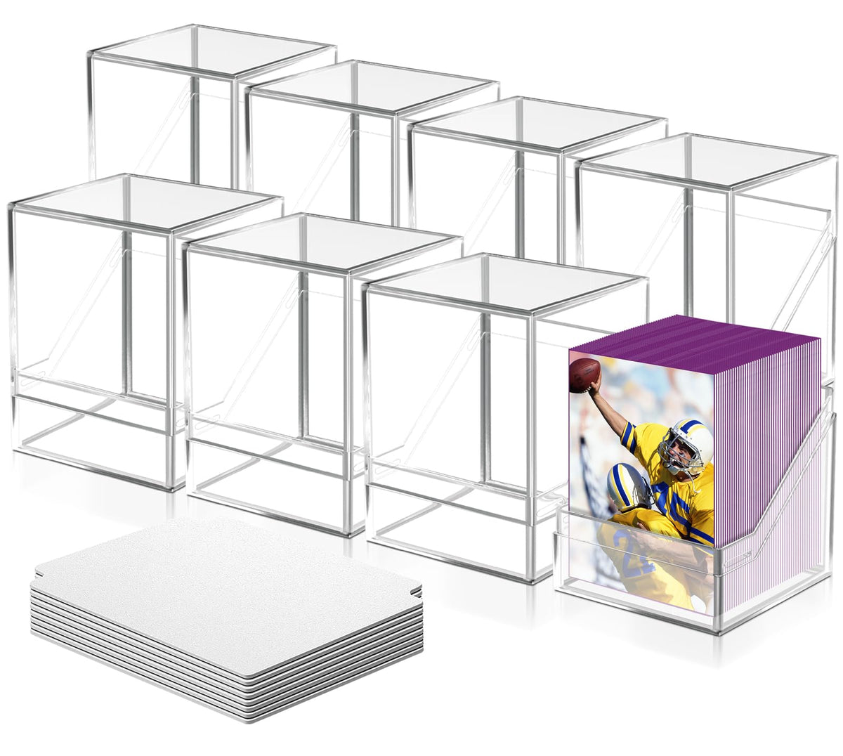 Homthy 8 pack card deck case front view showing clear acrylic box for MTG cards
