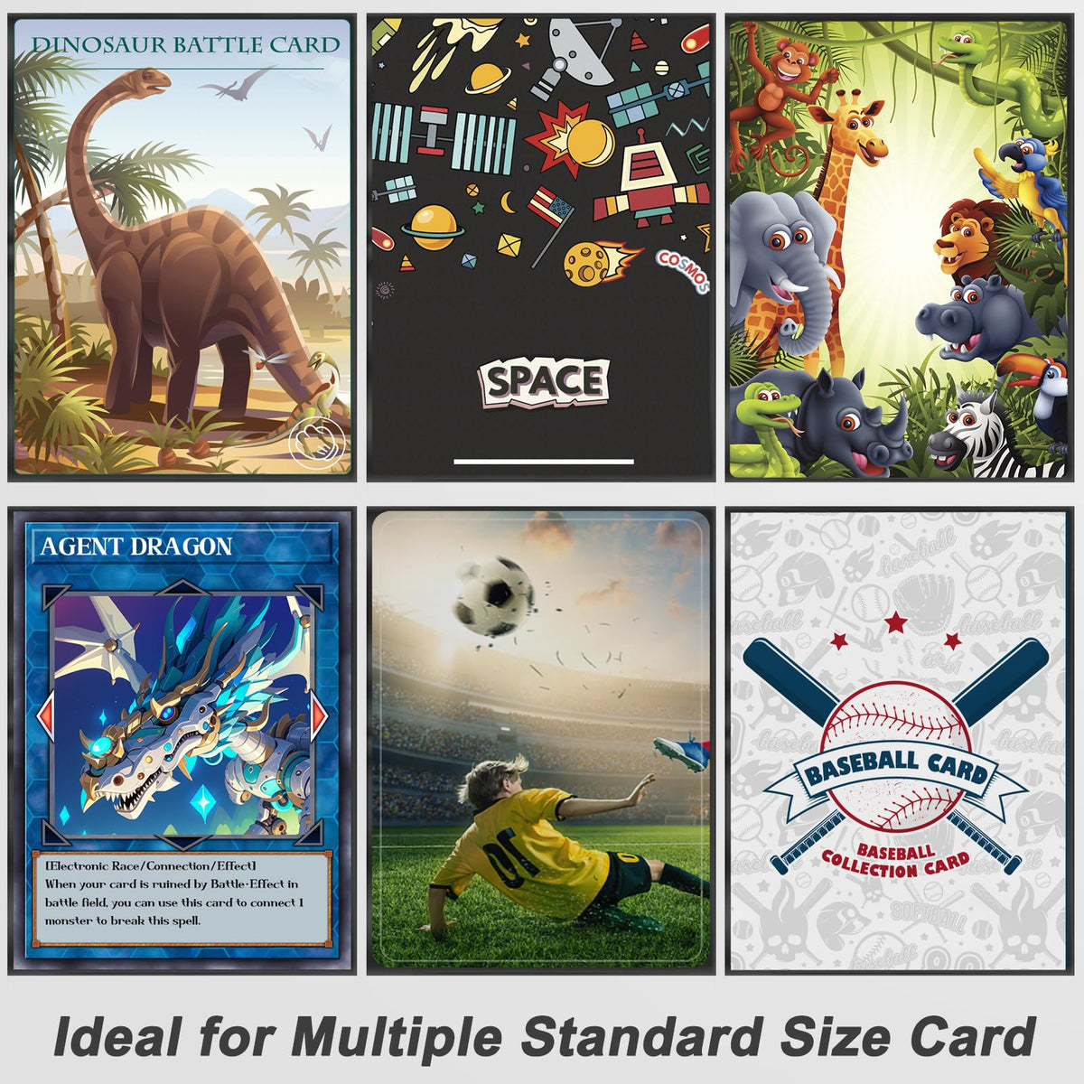 Homthy sleeves fit baseball and sports cards securely.