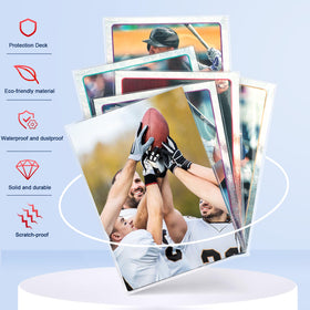 Homthy non-PVC polypropylene sleeves shield cards from damage and fading.