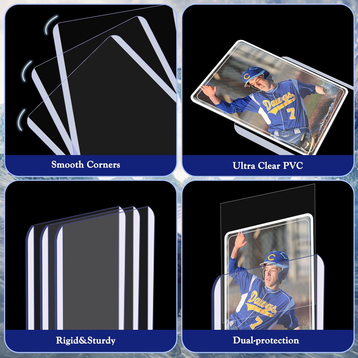 Homthy transparent plastic material offers durable, crystal-clear card visibility