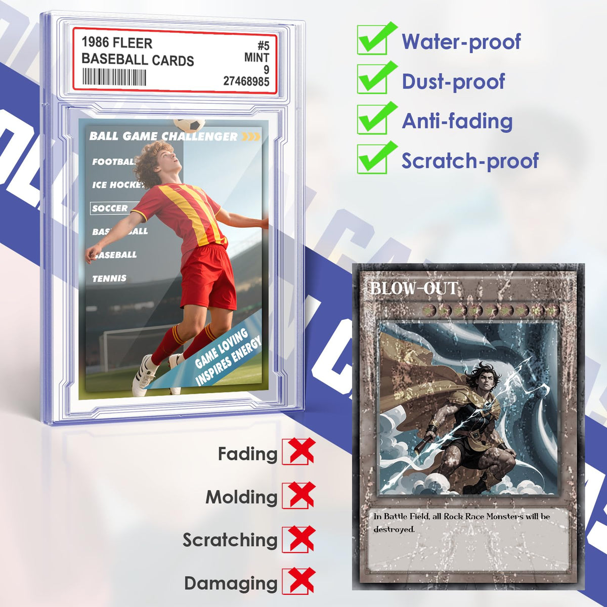 Homthy wide-application card cases fit baseball, basketball, MTG, football, hockey and more