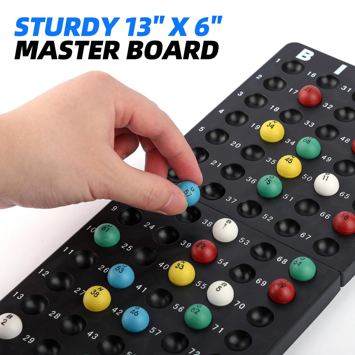 Durable 4-ply bingo cards designed for repeated use.
