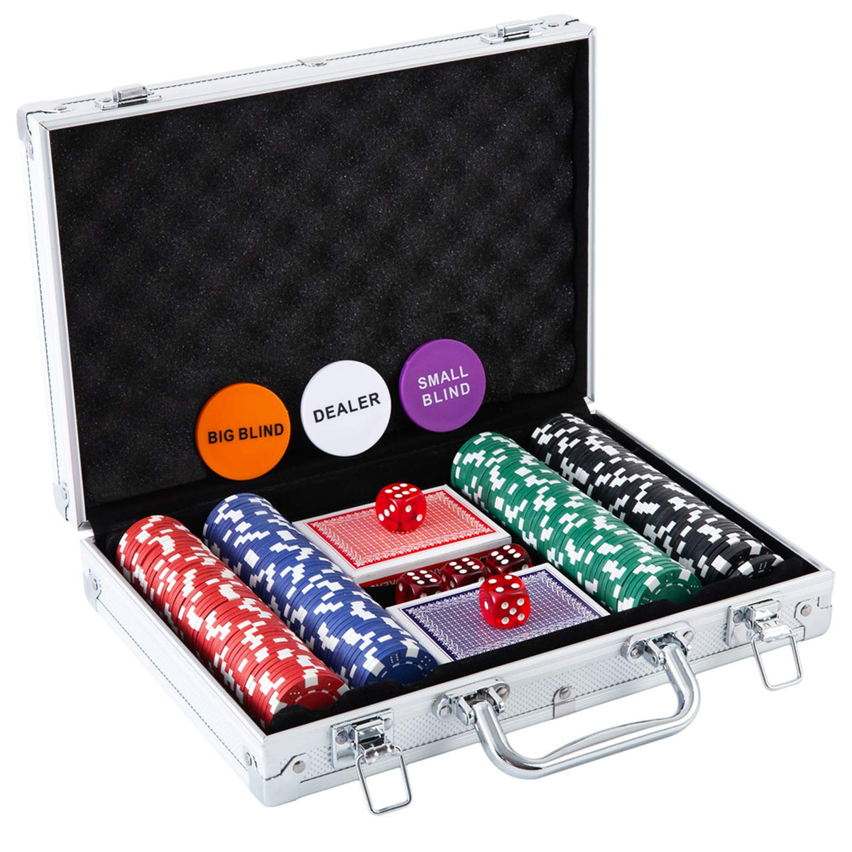 Homwom poker chips in multiple colors for clear home game denominations
